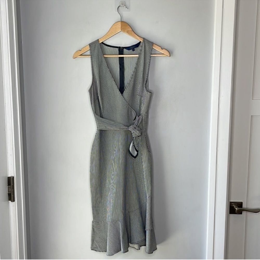 RACHEL Rachel Roy Navy Striped Dawn Wrap Dress